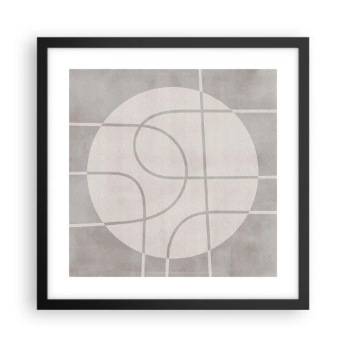 Plakat i sort ramme - Cirkulær og lige frem - 40x40 cm