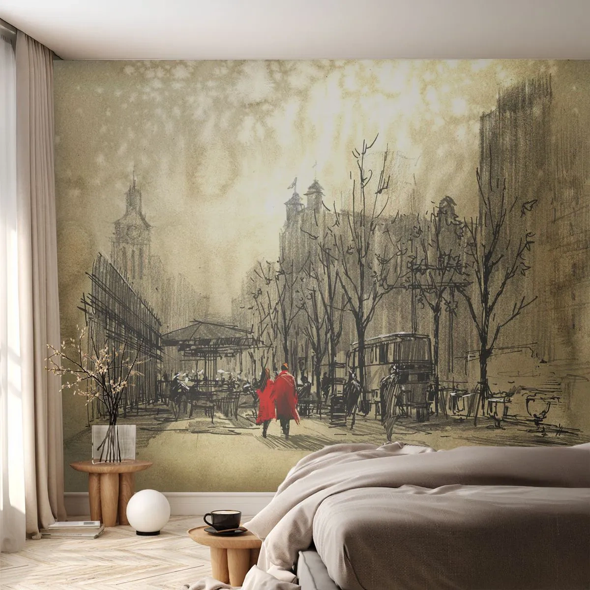 Fototapet Premium Sand - En date i London-tågen - By, London, Arkitektur - 100x70 cm