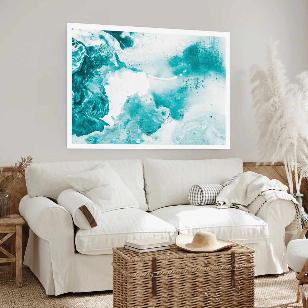 Plakat - Blå oversvømmelsesflader - 40x30 cm