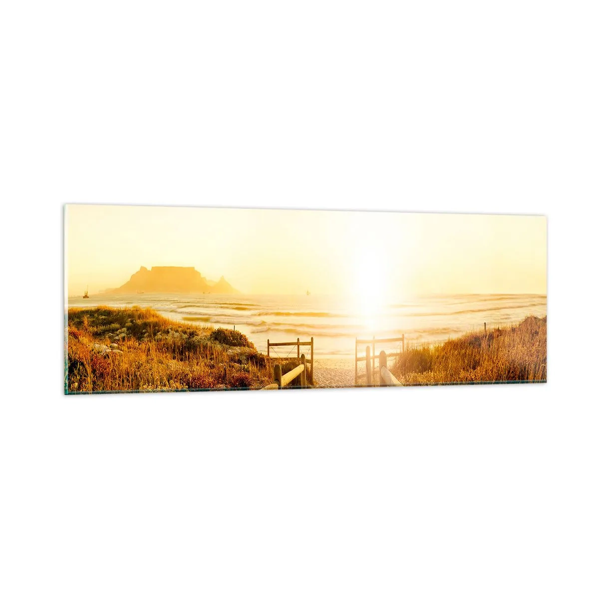 Billede på glas - Over klitten, mod solen - 90x30 cm