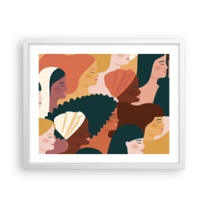 Plakat i hvid ramme - Kun kvindelighed - 50x40 cm