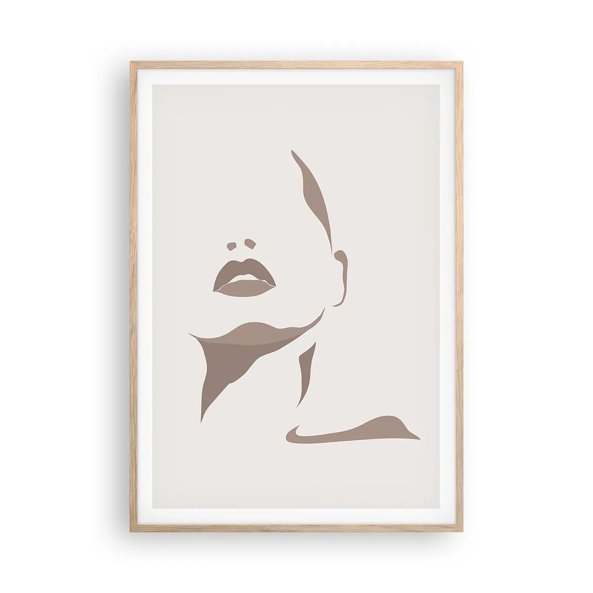 Plakat i ramme af lyst egetræ - Skabt af lys og skygge - 70x100 cm