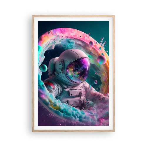 Plakat i ramme af lyst egetræ - Stjerneport - 70x100 cm