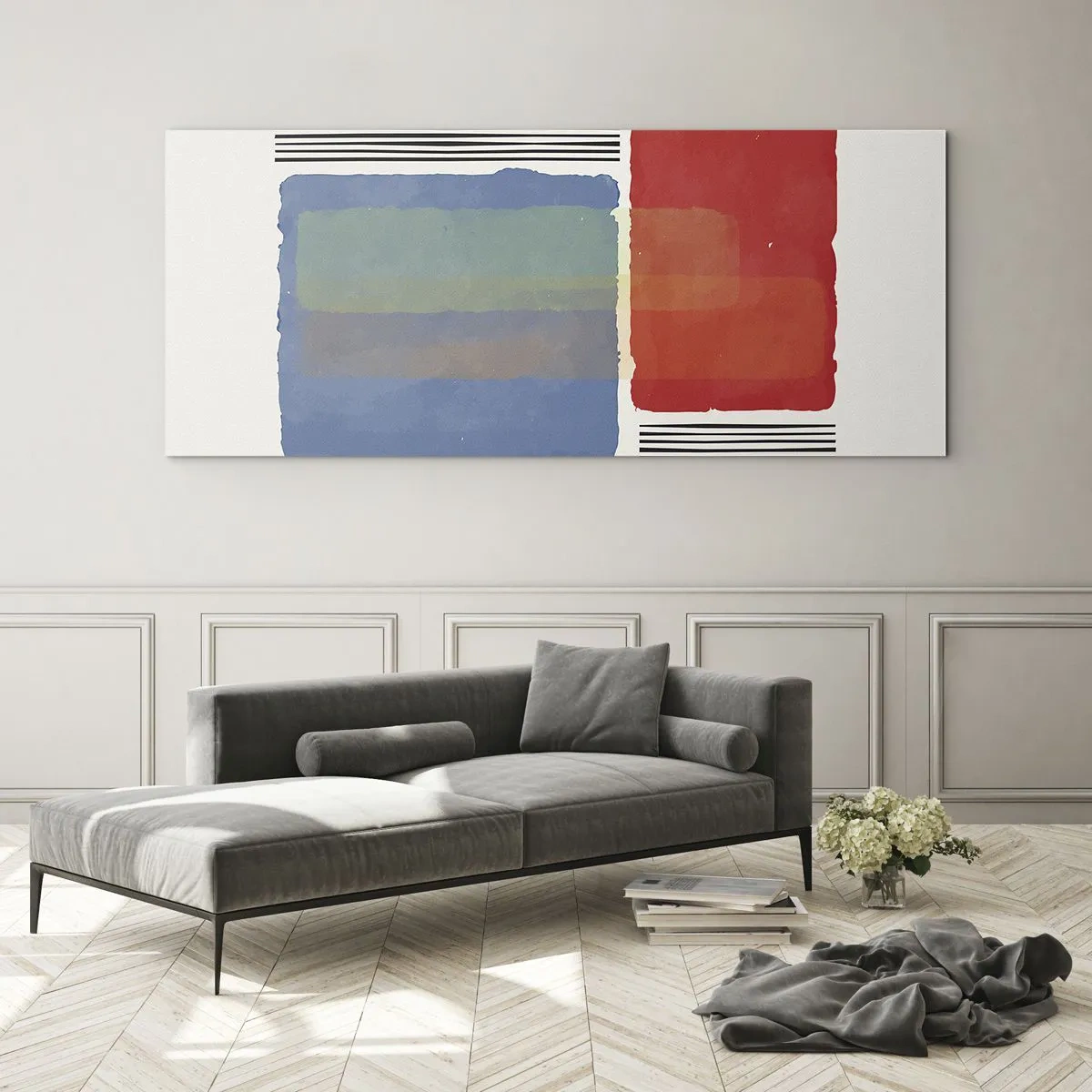 Billede på glas - Geometriens ånd og bogstav - 120x50 cm