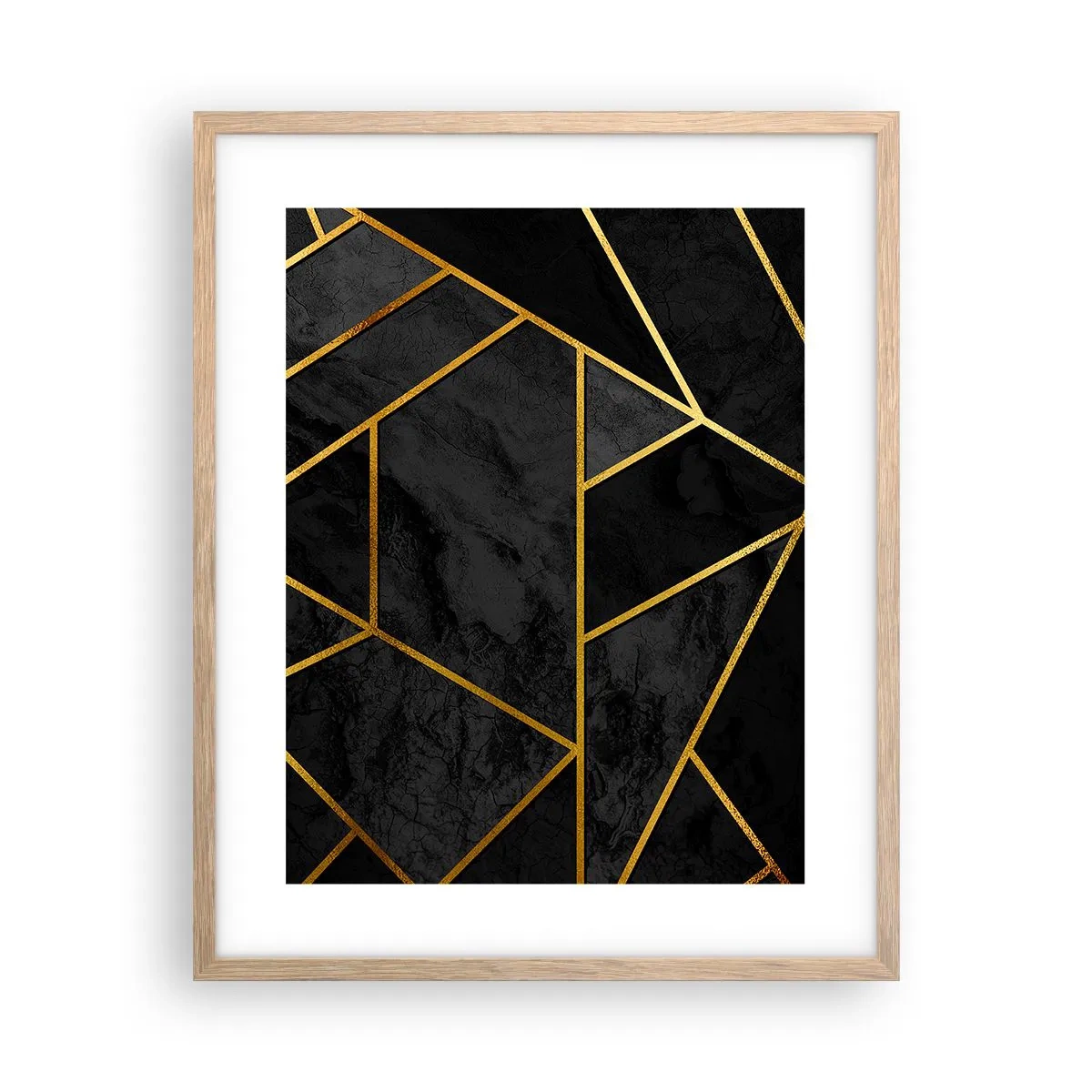 Plakat i ramme af lyst egetræ - Mørke og lys - 40x50 cm