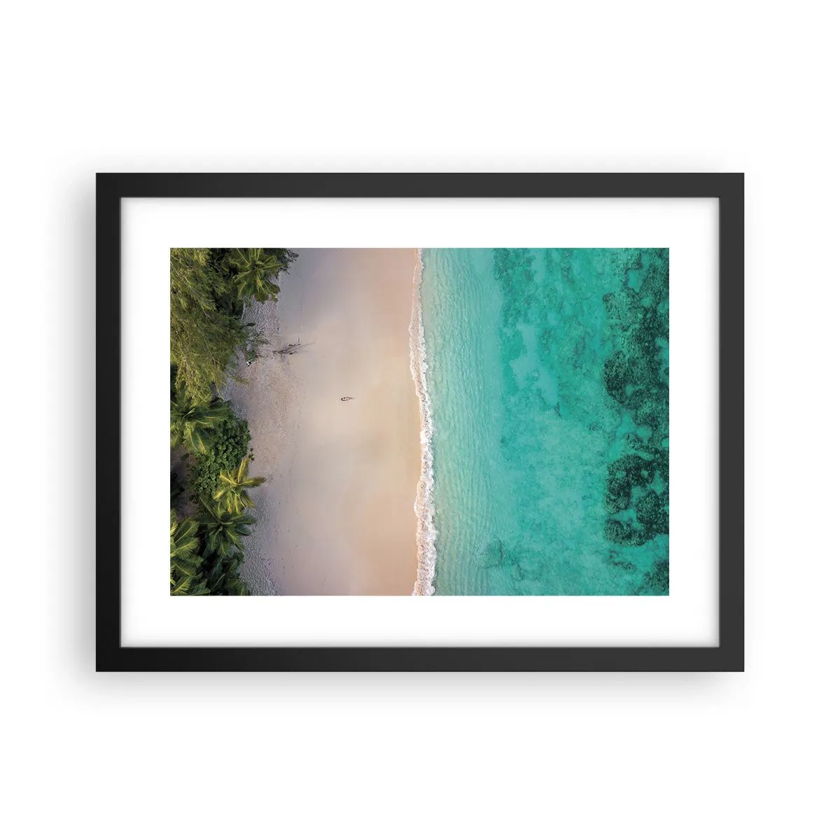 Plakat i sort ramme - Paradis strand - 40x30 cm