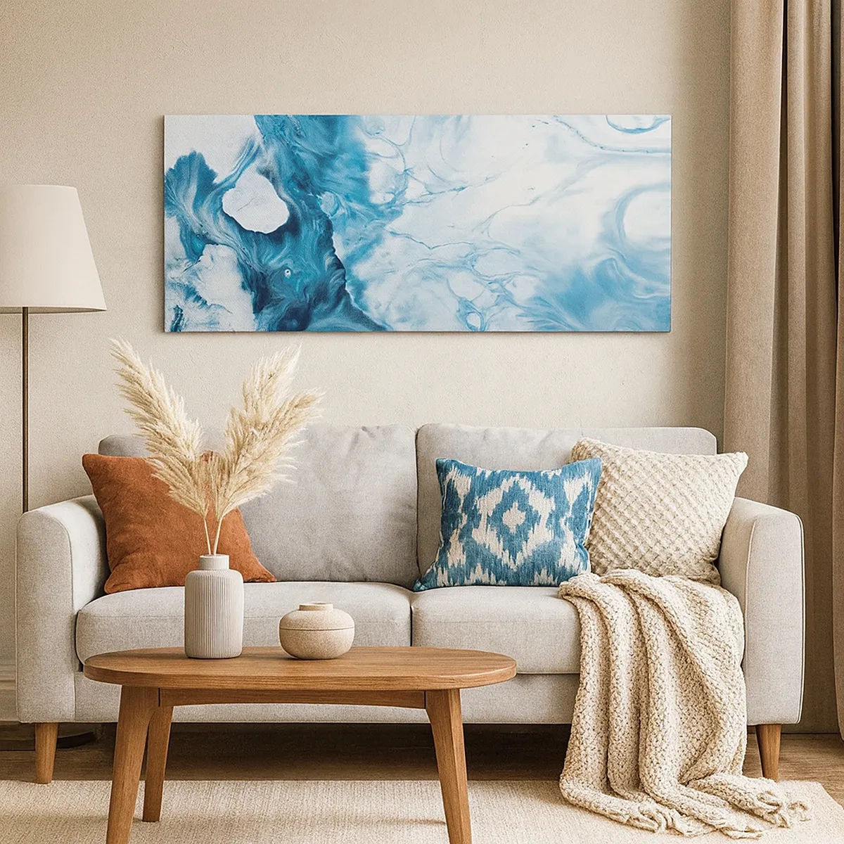 Lærredstryk - Billede på lærred - Blå koncert - 30x30 cm