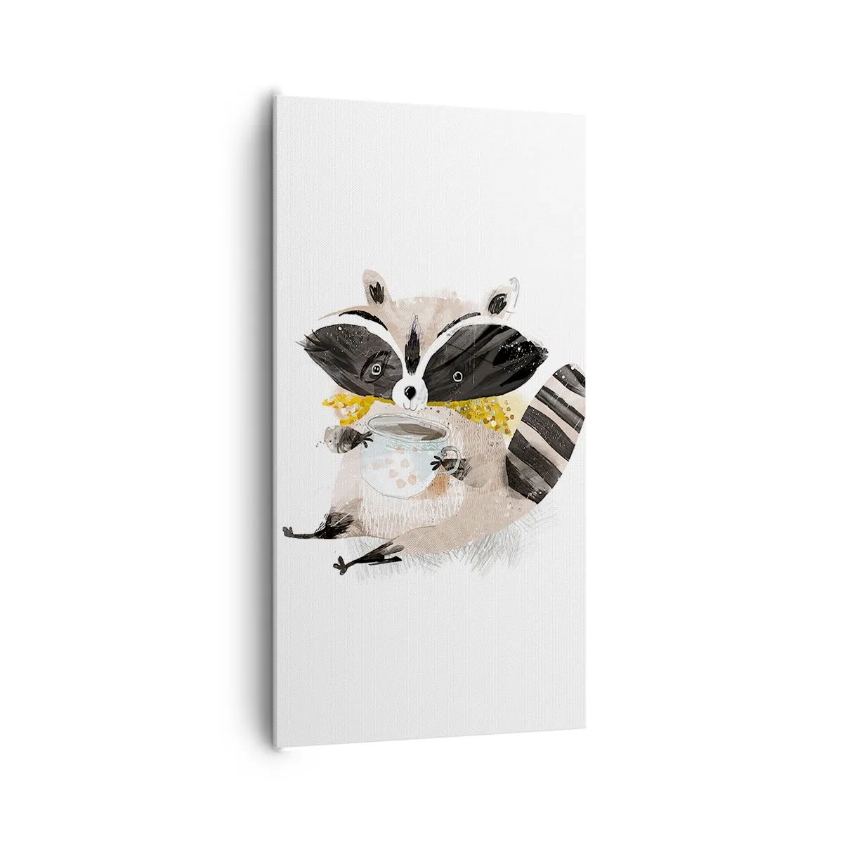 Lærredstryk - Billede på lærred - Min ven vaskebjørnen - 65x120 cm