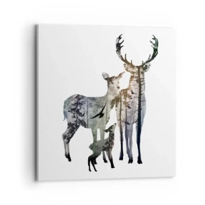 Lærredstryk - Billede på lærred - Familiefoto - 70x70 cm