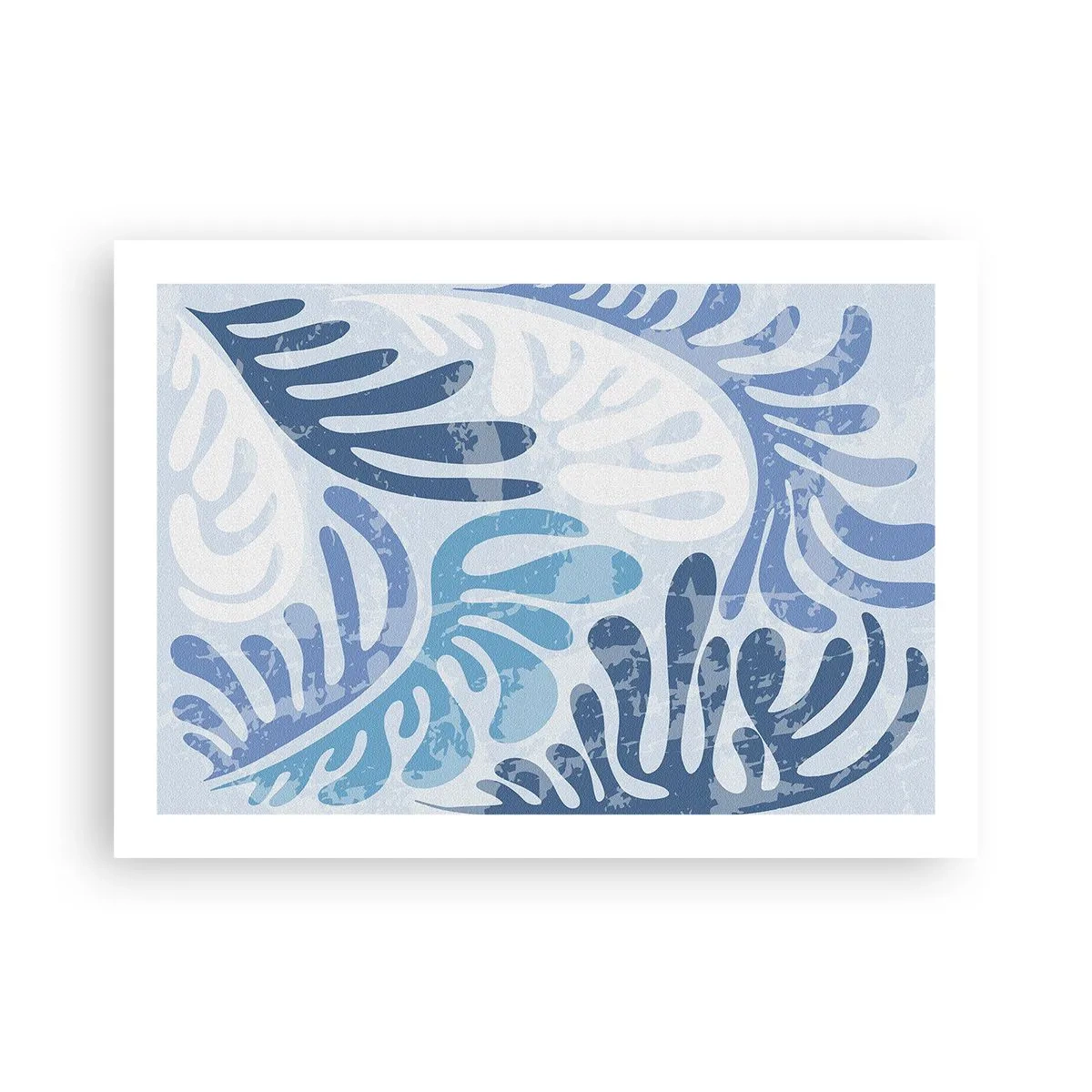Plakat - Blå bregner - 70x50 cm