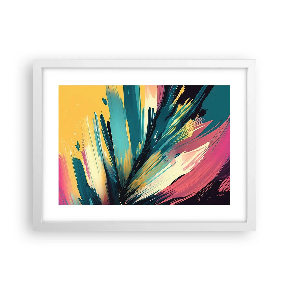 Plakat i hvid ramme - Komposition - en eksplosion af glæde - 40x30 cm