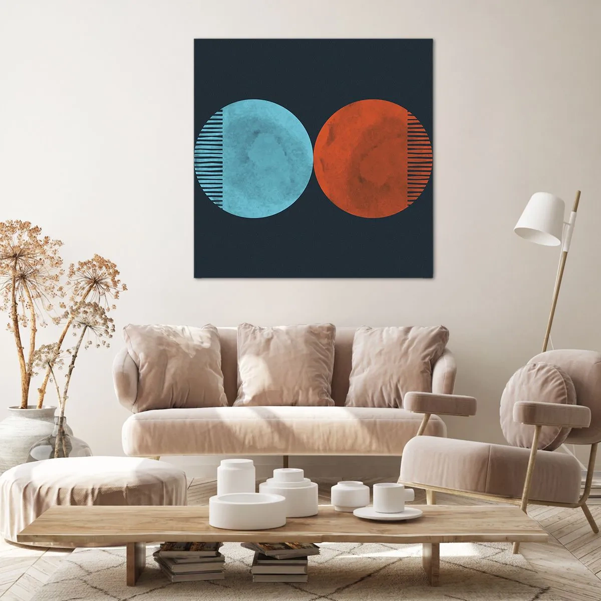 Lærredstryk - Billede på lærred - Kun geometri? - 70x70 cm