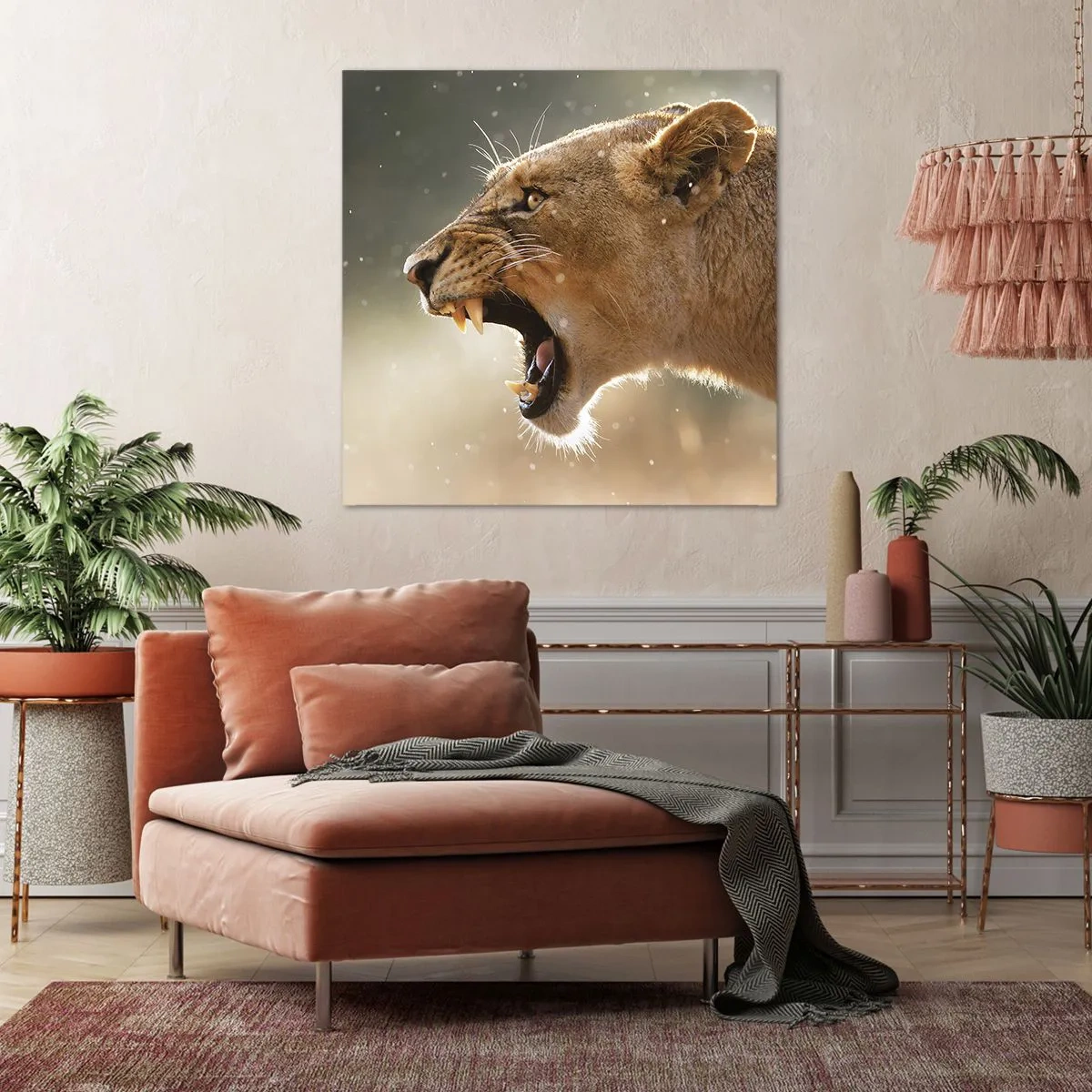 Lærredstryk - Billede på lærred - Prøv ikke at lytte - 40x40 cm