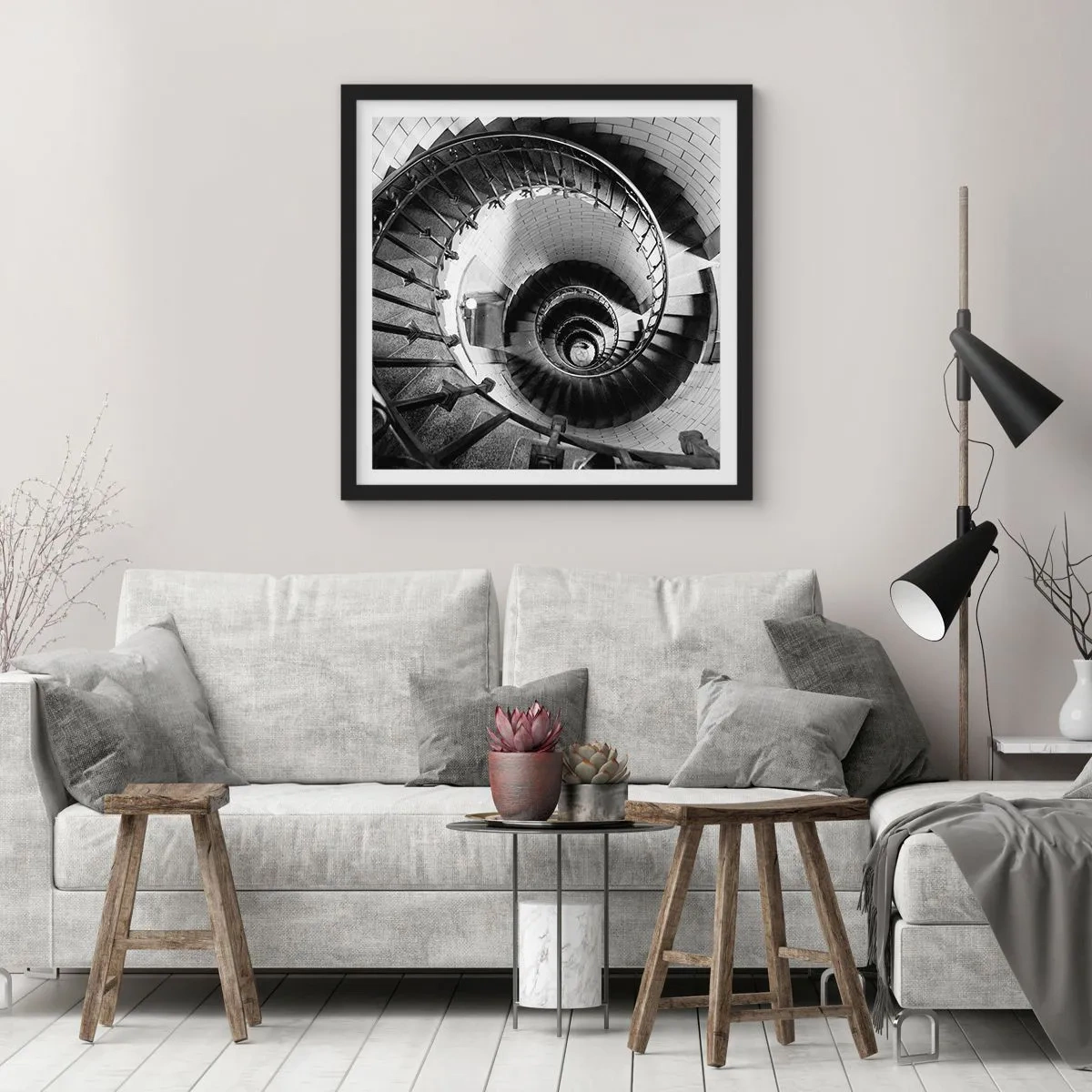 Plakat i sort ramme - Højt og højere - 50x50 cm