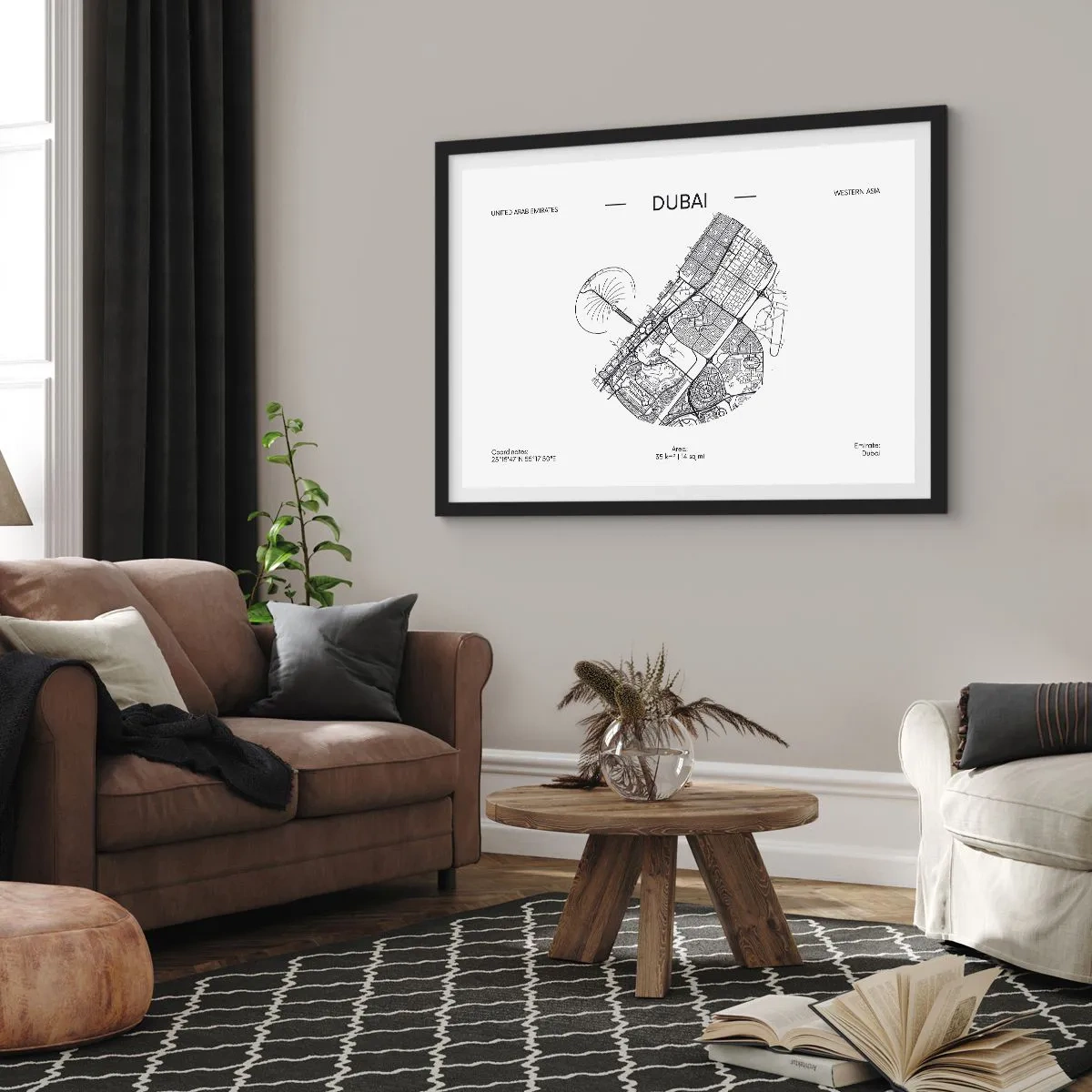 Plakat i sort ramme - Dubais anatomi - 91x61 cm