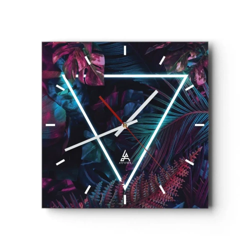 Vægur, Uret - Have i disco-stil - 30x30 cm
