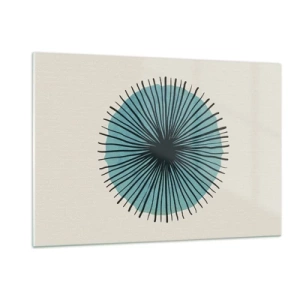 Billede på glas - Strålende på blå - 120x80 cm