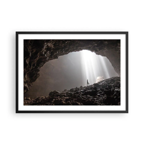 Plakat i sort ramme - Lysende grotte - 70x50 cm