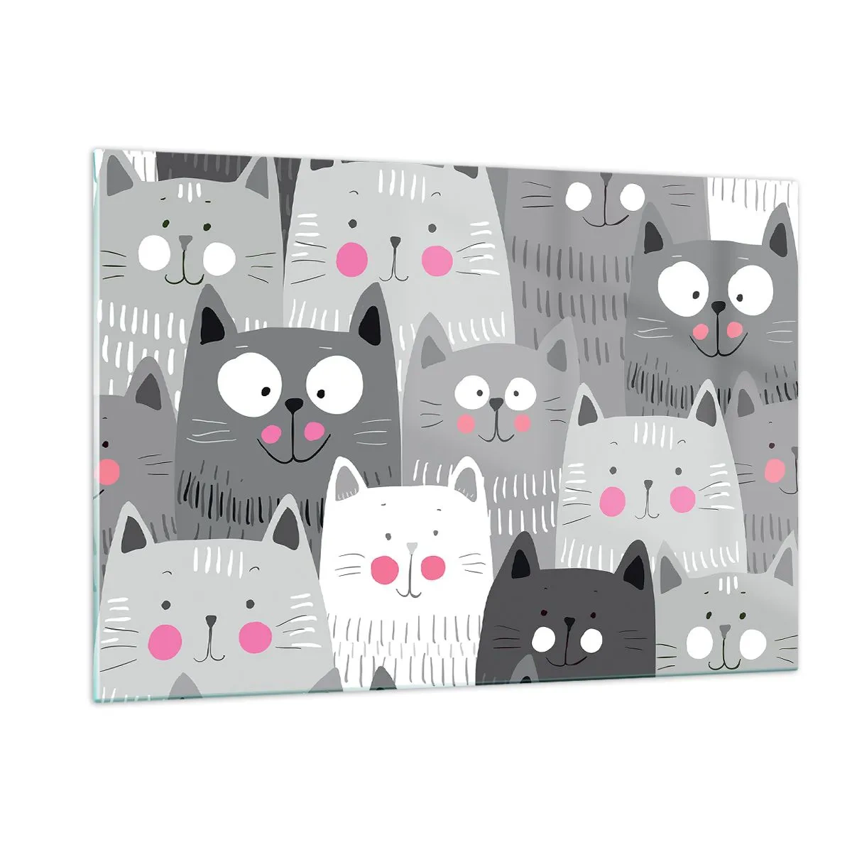 Billede på glas - Kattens verden - 120x80 cm