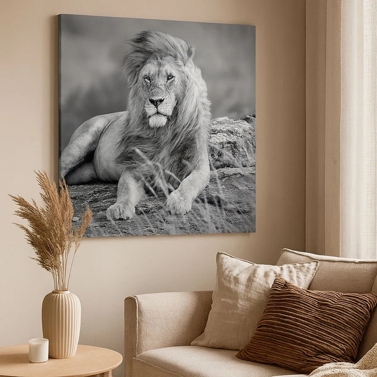 Lærredstryk - Billede på lærred - Kongelig siesta - 30x30 cm