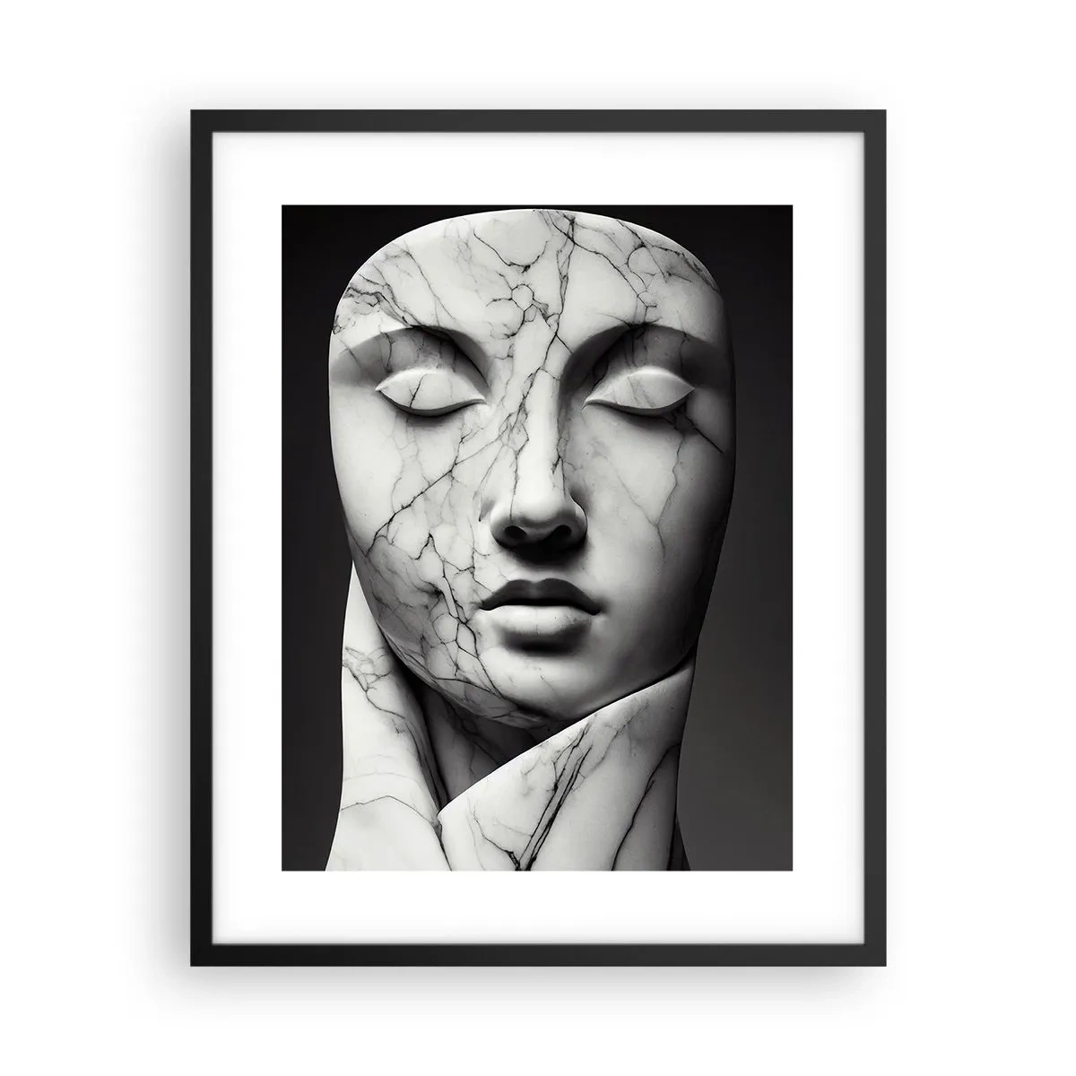 Plakat i sort ramme - Former af marmor - 40x50 cm