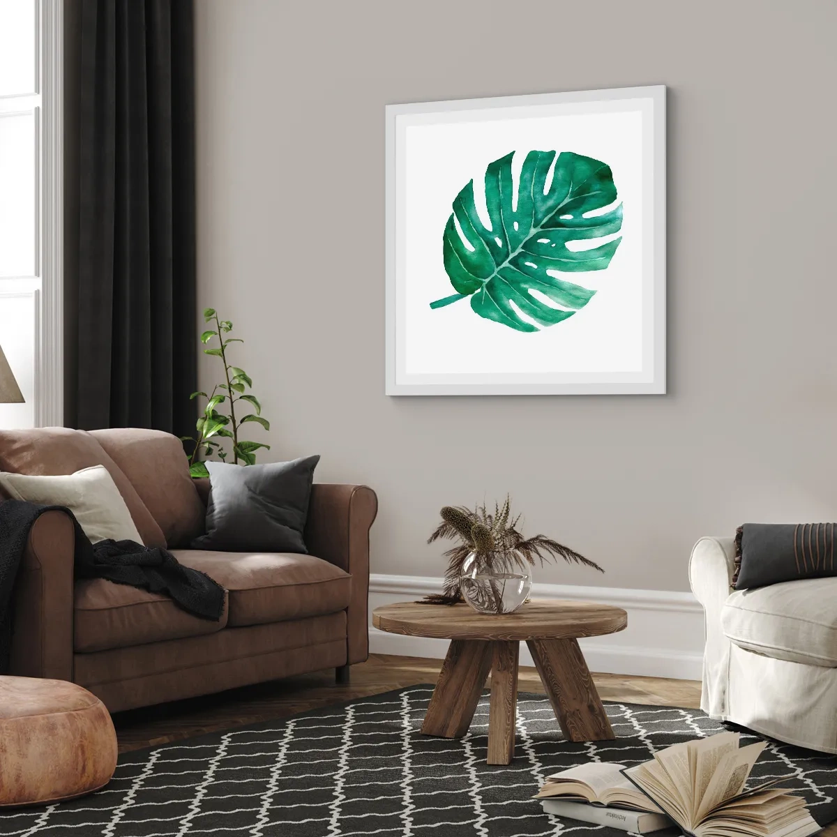 Plakat i hvid ramme - Grønt koncept - 30x30 cm