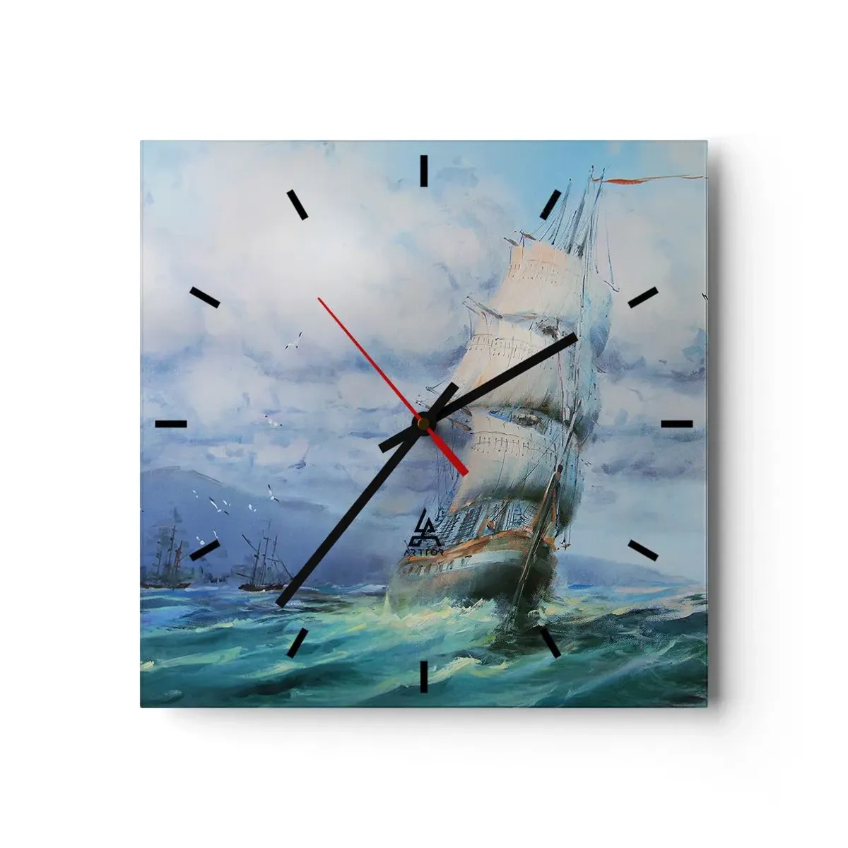Vægur, Uret - God vind - 30x30 cm