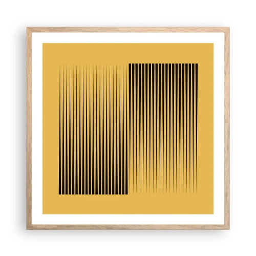 Plakat i ramme af lyst egetræ - Modsætningernes kvadrat - 60x60 cm