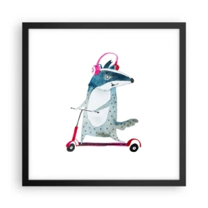 Plakat i sort ramme - Grævlingens glæder - 40x40 cm