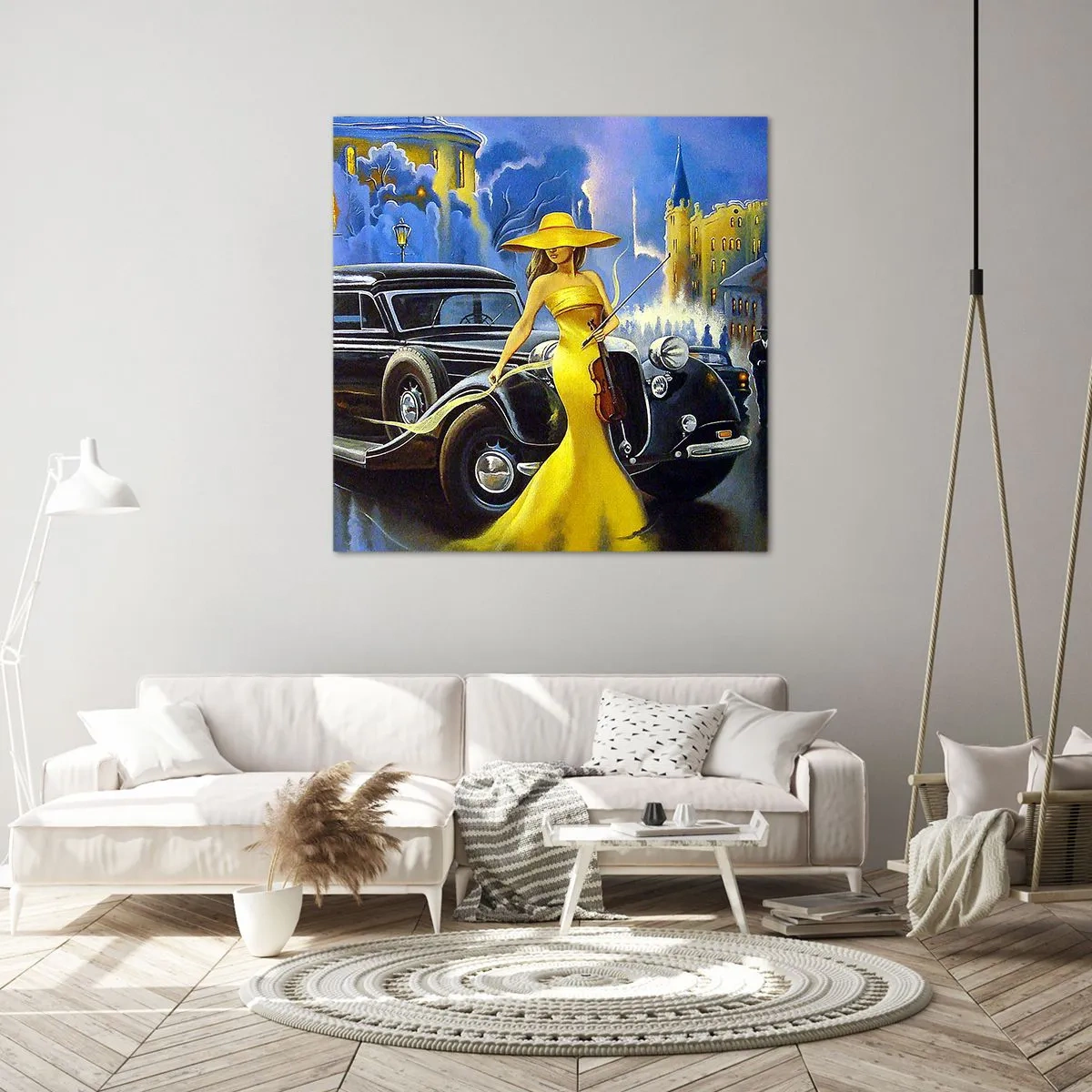 Lærredstryk - Billede på lærred - Nocturne for violin og kærlighed - 60x60 cm