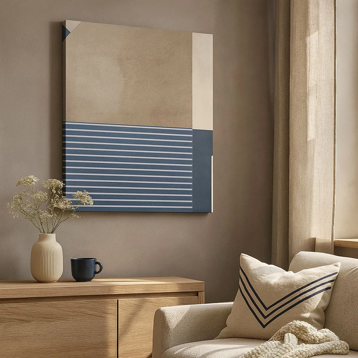 Lærredstryk - Billede på lærred - En komposition af enkelhed og rundhed - 30x30 cm