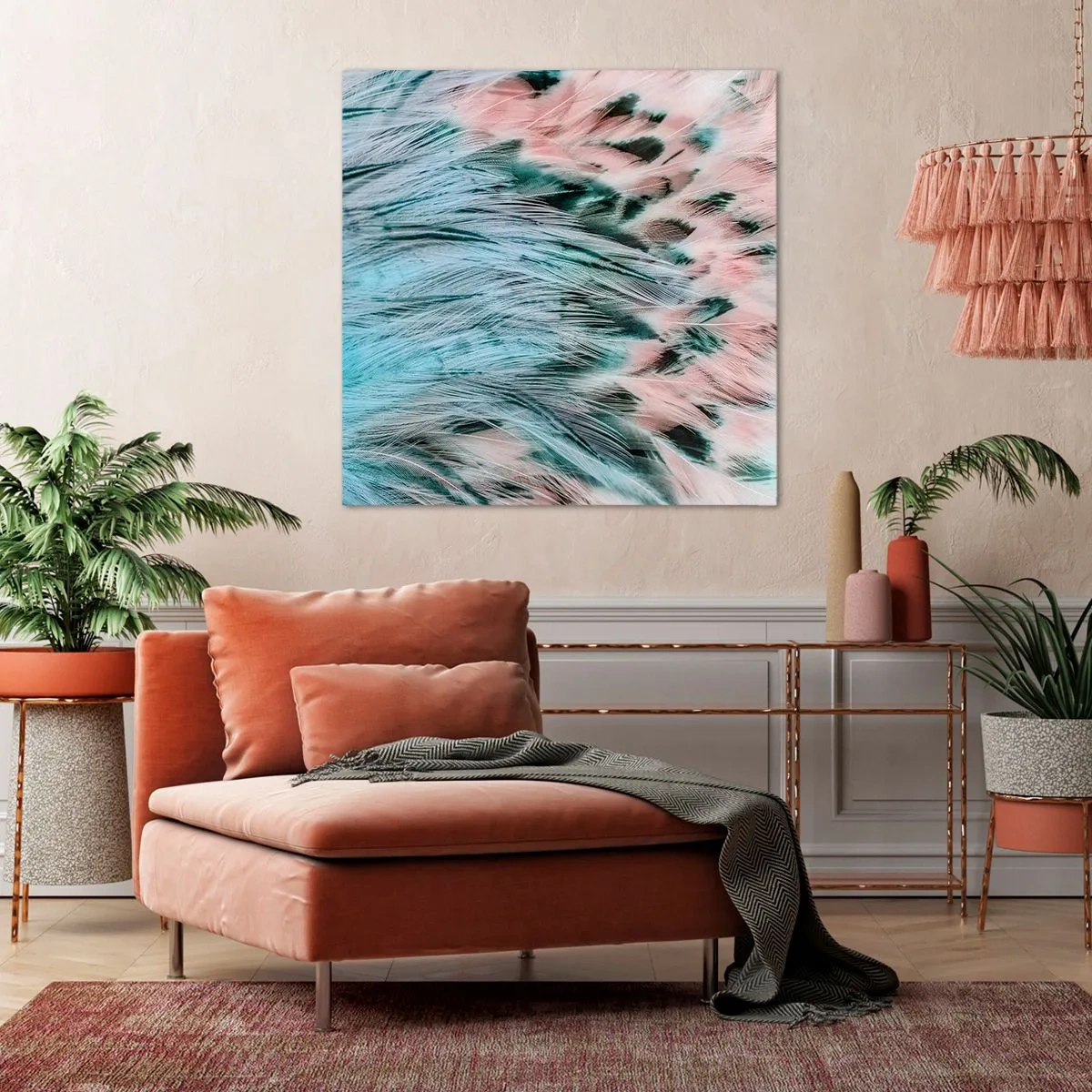 Lærredstryk - Billede på lærred - Safir lyserød fnug - 60x60 cm