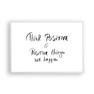 Plakat i hvid ramme - Hvordan skal man leve? - 100x70 cm