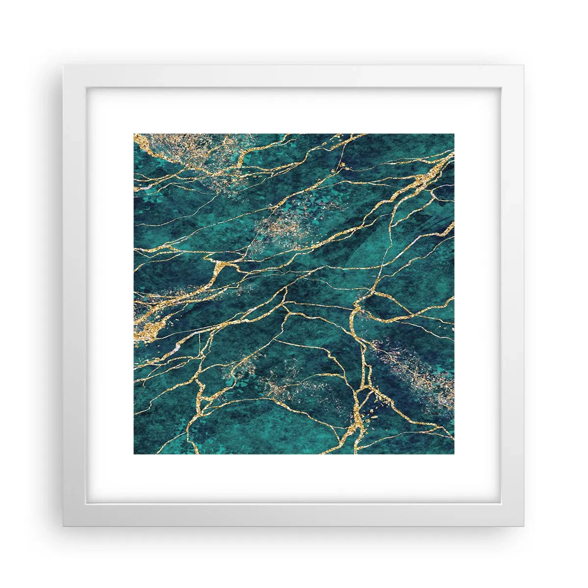 Plakat i hvid ramme - Guldåre - 30x30 cm