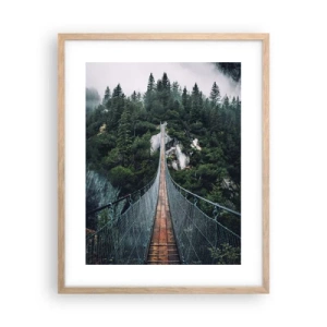 Plakat i ramme af lyst egetræ - Kun for ørne - 40x50 cm