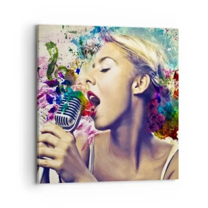 Lærredstryk - Billede på lærred - Mal verden med din stemme - 70x70 cm