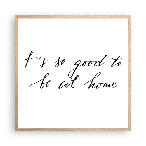 Plakat i ramme af lyst egetræ - Hele sandheden - 60x60 cm