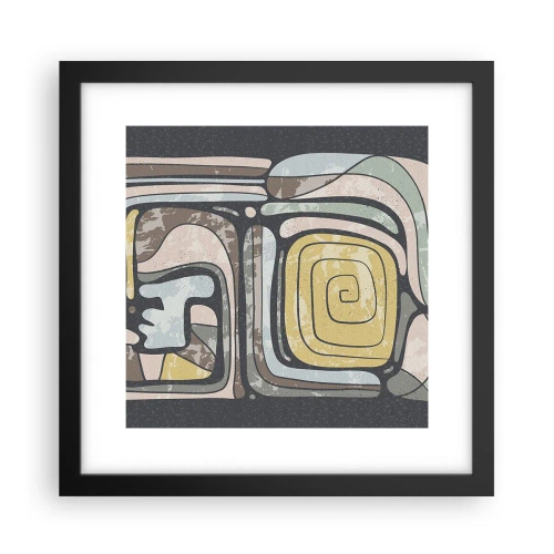 Plakat i sort ramme - Abstraktion i en præcolumbiansk ånd - 30x30 cm
