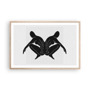 Plakat i ramme af lyst egetræ - En delt sjæl - 91x61 cm