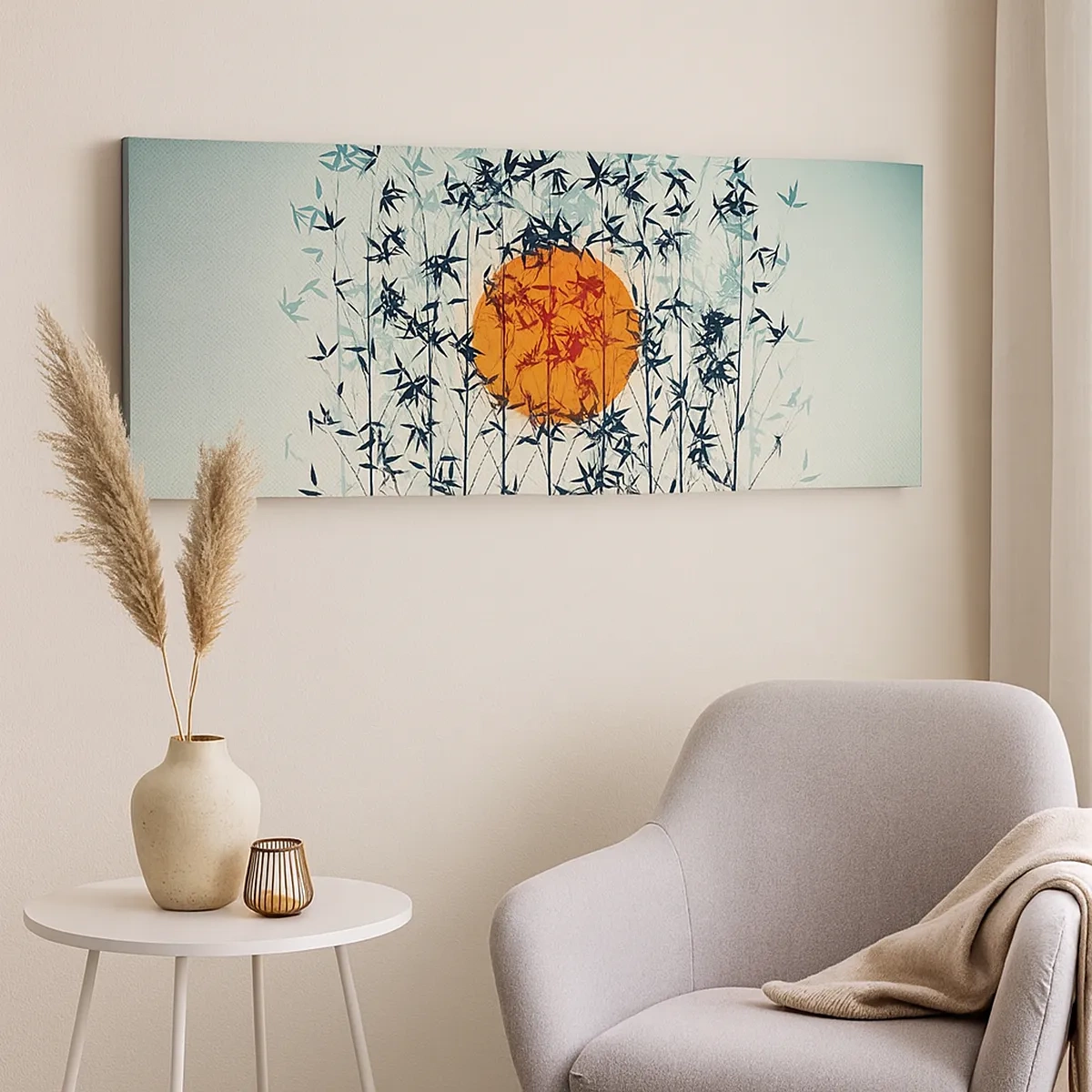 Lærredstryk - Billede på lærred - Japansk sol - 30x30 cm