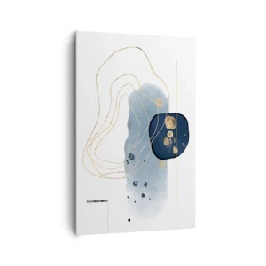 Lærredstryk - Billede på lærred - Blå-gylden fantasi - 80x120 cm