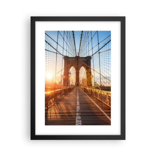 Plakat i sort ramme - På den gyldne bro - 30x40 cm