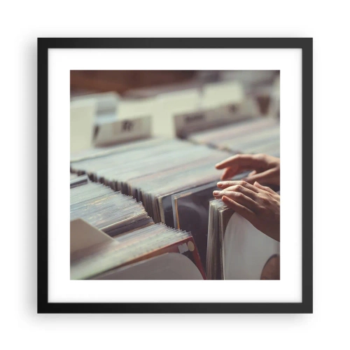 Plakat i sort ramme - På jagt efter følelser - 40x40 cm