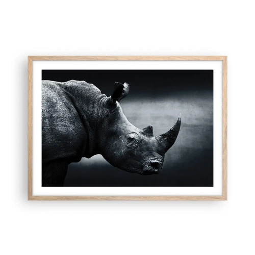 Plakat i ramme af lyst egetræ - Højre profil - 70x50 cm
