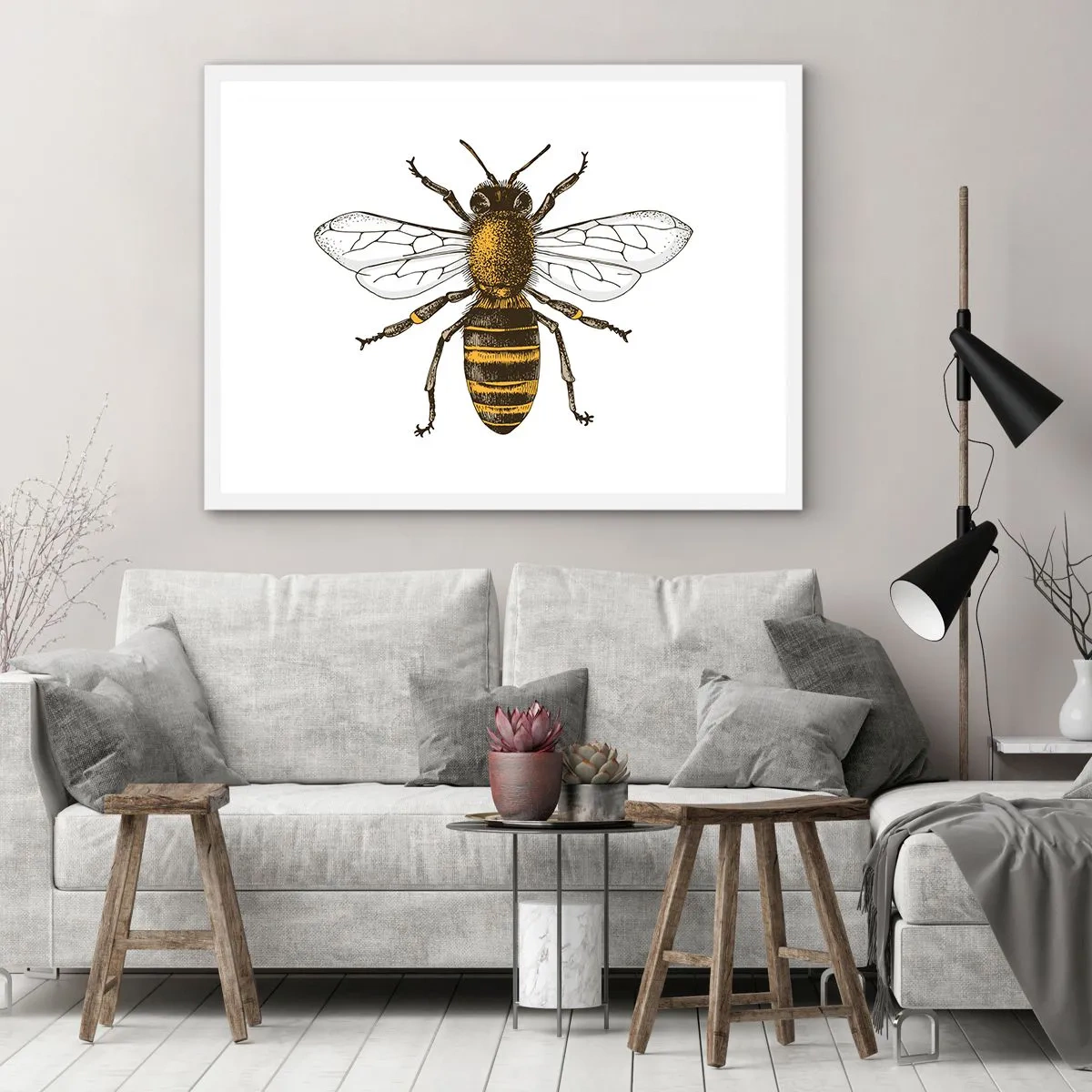 Plakat i hvid ramme - Smuk og god - 100x70 cm