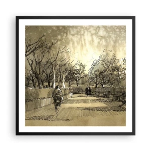 Plakat i sort ramme - Et øjeblik med fjer - 60x60 cm