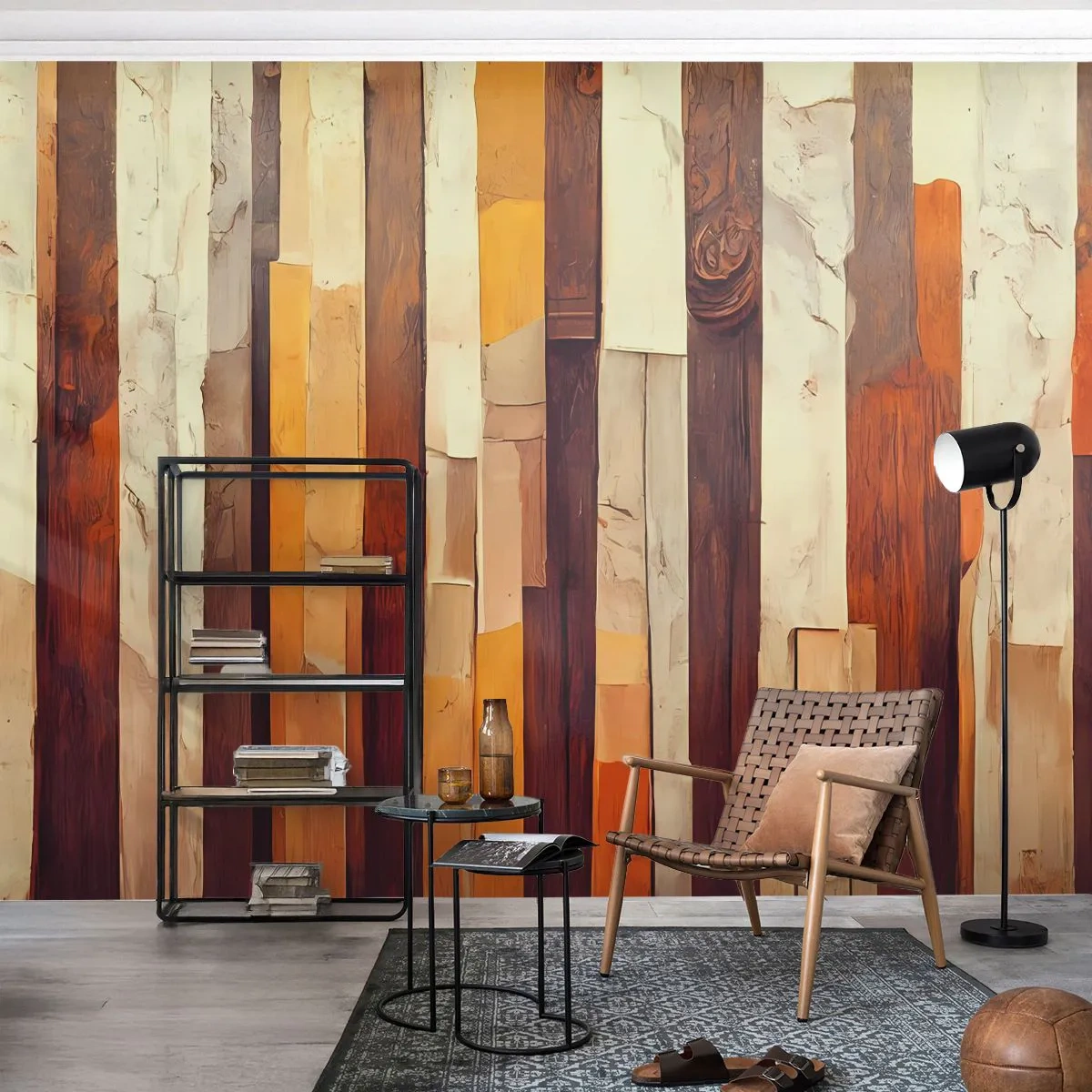 Fototapet Standard Eco - Hymne af skovens træer - Stykke, Abstraktion, bælter - 350x256 cm