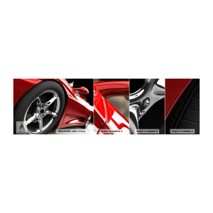 Prøve Fototapet Selvklæbende Deluxe Sticker - Lavet til fart - Automotive, Sportsvogn, Kant - 100x30 cm