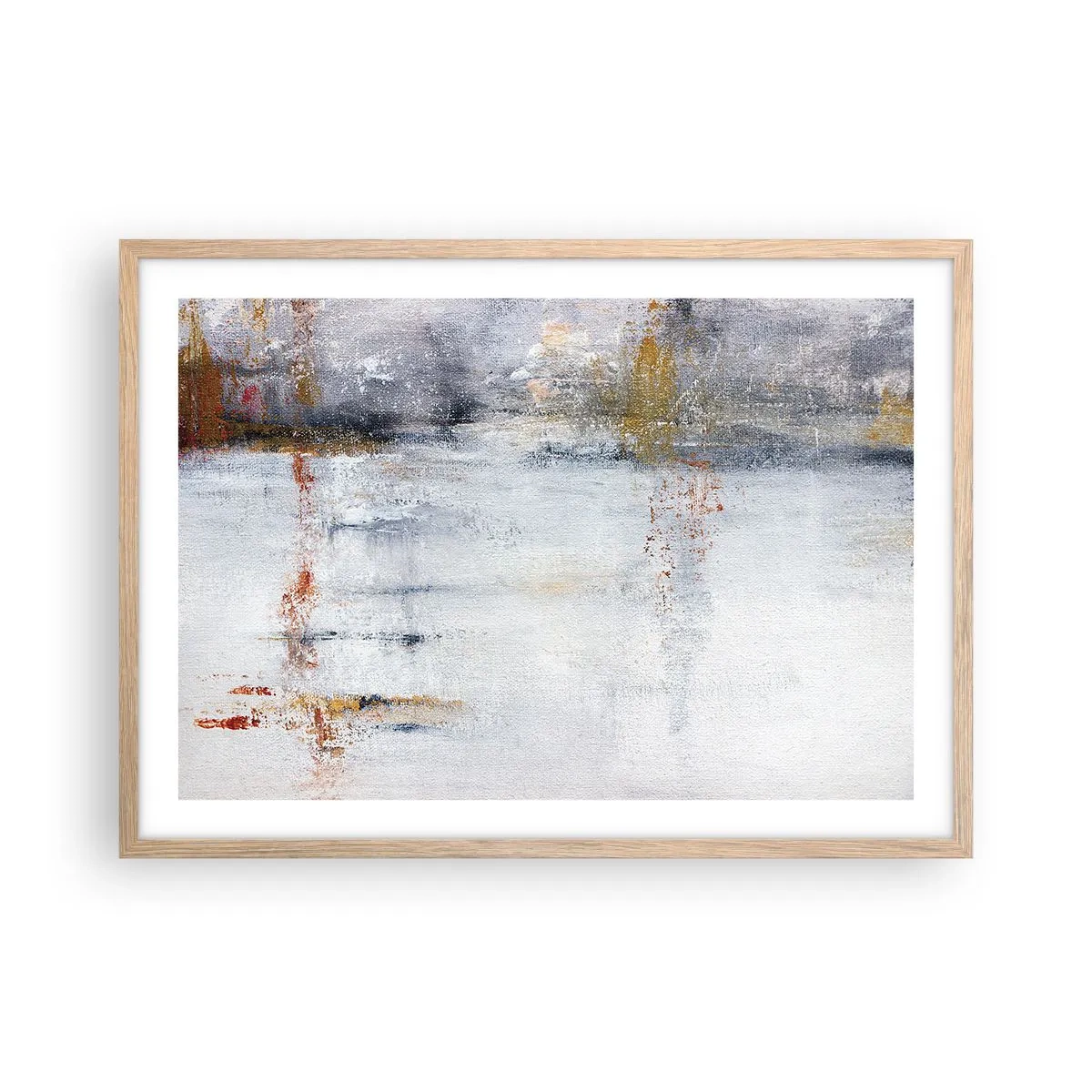 Plakat i ramme af lyst egetræ - Bag lufttæppet - 70x50 cm