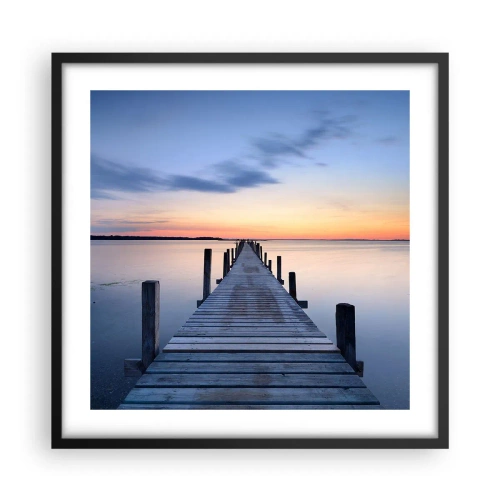 Plakat i sort ramme - Den rolige skumringstid - 50x50 cm